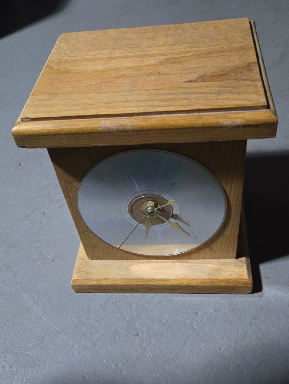 Handmade Wood Finish Portable CD Clock - Natural Brown